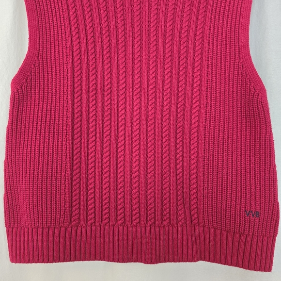 VVB VICTORIA BECKHAM BURGUNDY COTTON AND WOOL SLEEVELESS SWEATER UK Sz M - Picture 8 of 14